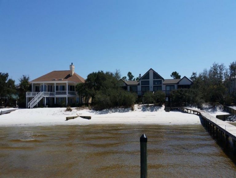 Living shoreline, sandy beach, and home